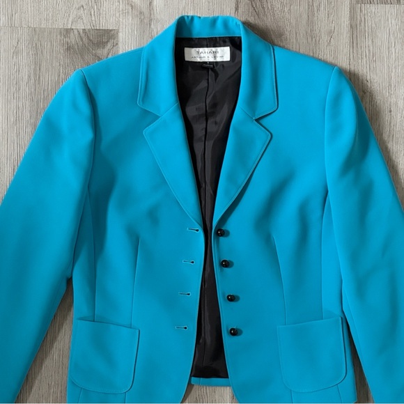 Tahari Arthur S Levine Turquoise Skirt Suit - Picture 3 of 9